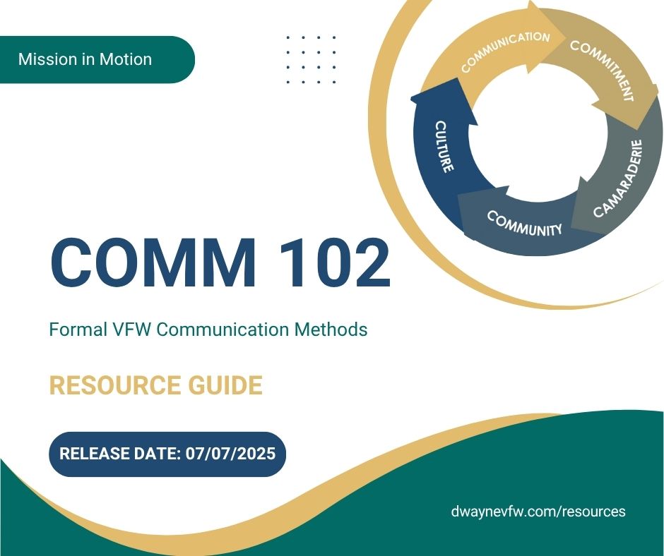 COMM 102 - Formal VFW Communication Methods resource graphic