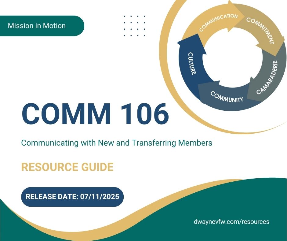 COMM 106 - Communicating with New and Transferring Members resource graphic
