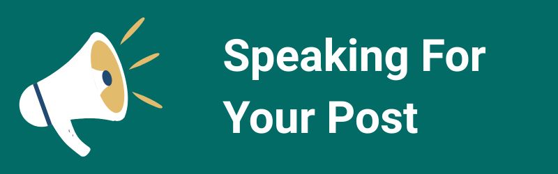 Speaking on behalf of your Post section header graphic